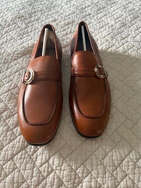 Salvatore Ferragamo Men’s Cognac Leather Bit Loafers